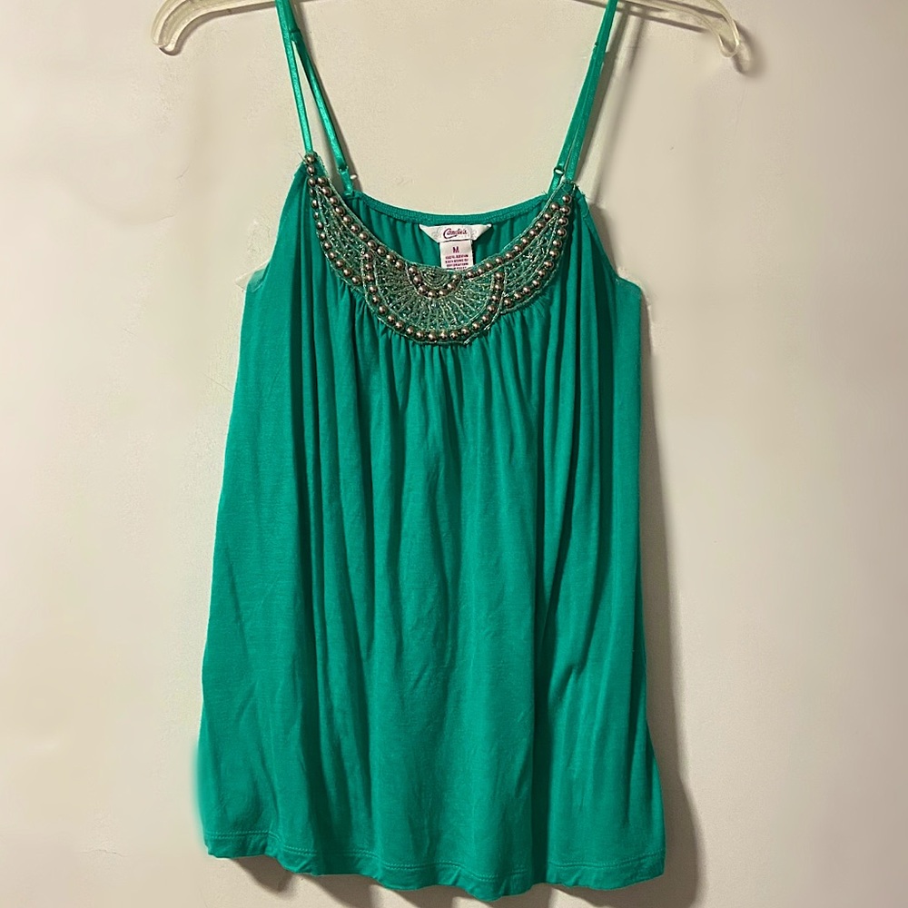 Candie’s | Green top with silver embellishments